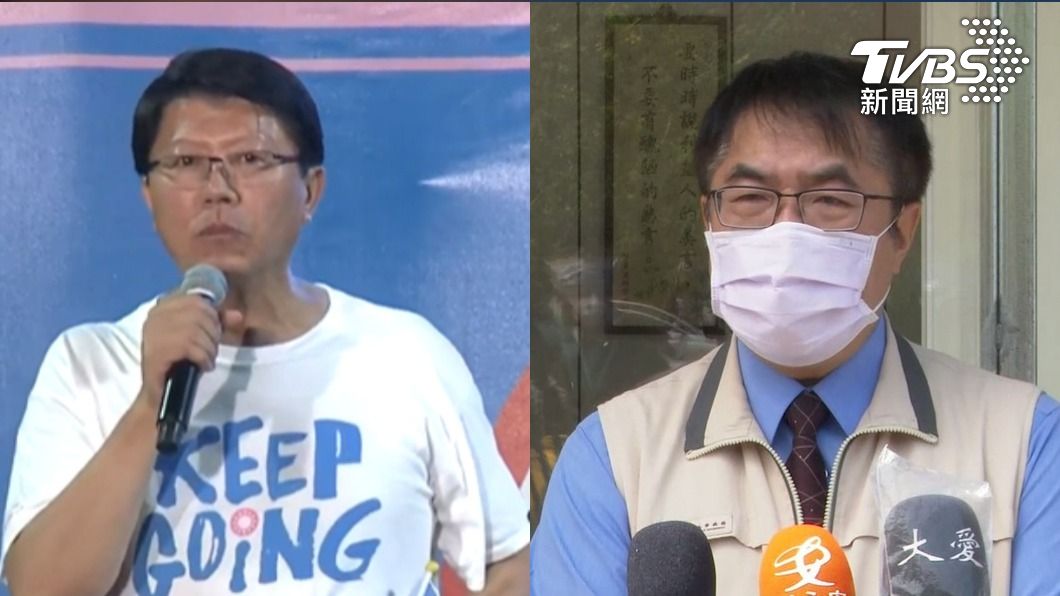 國民黨台南市議員謝龍介披戰袍挑戰現任市長黃偉哲。（圖／TVBS）