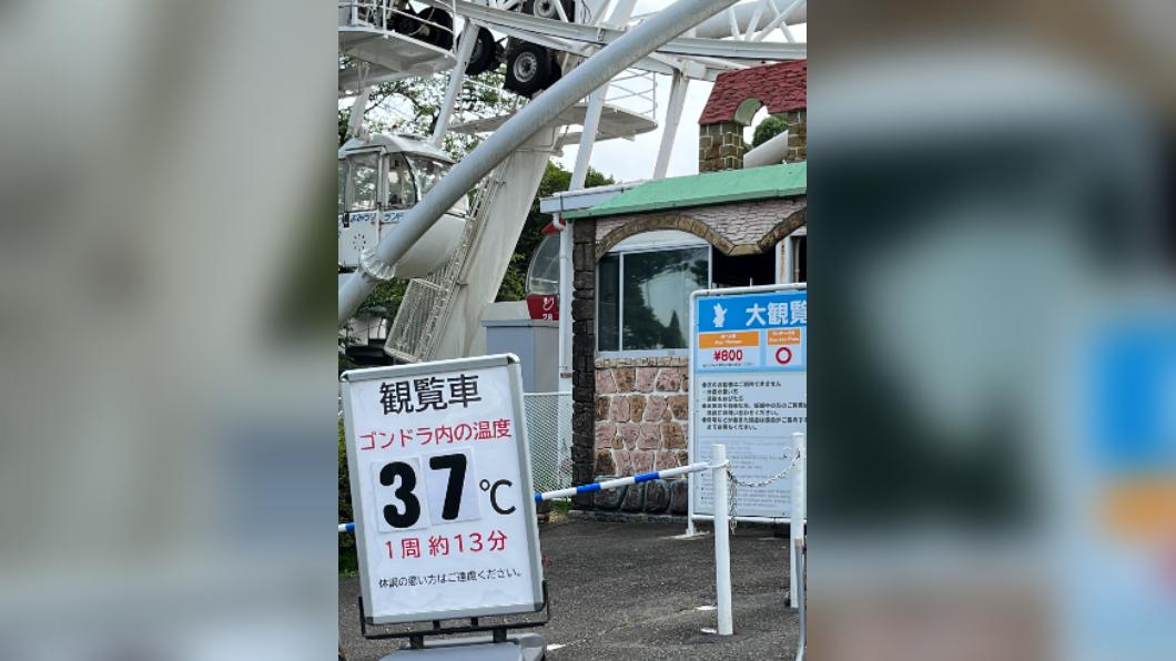日本遊樂園公布摩天輪內溫度。（圖／翻攝自推特＠akasofa）