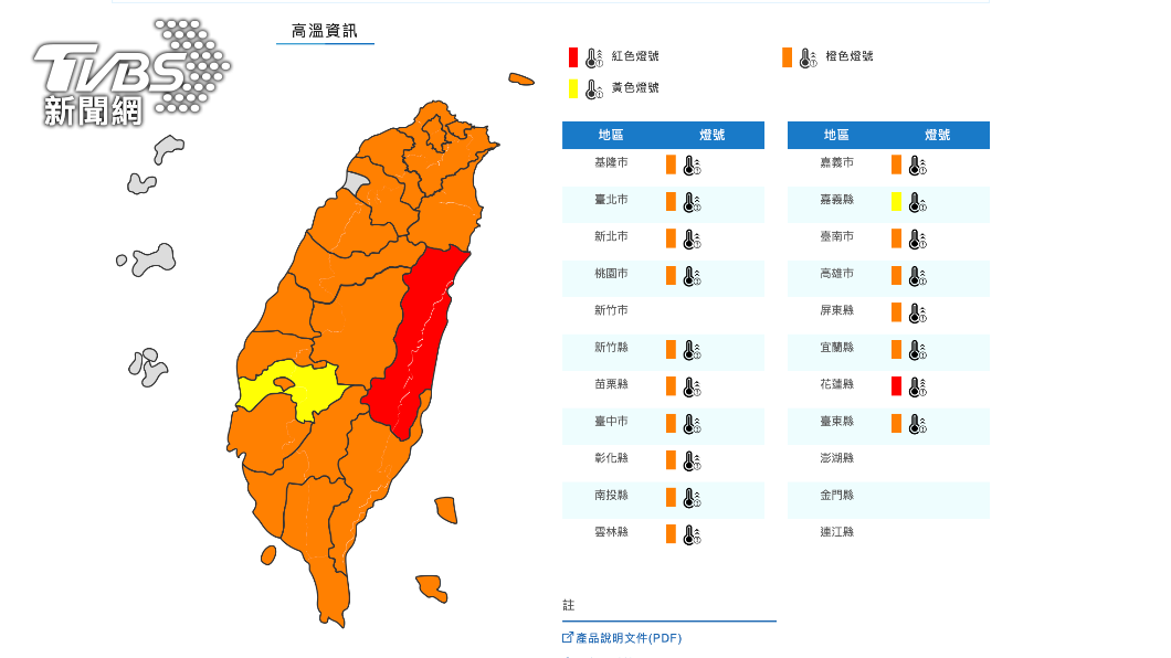 台灣依舊是熱成紅番薯。（圖／中央氣象局） 七月已556人熱傷害　戶外工作避免飲酒、注意「四件事」