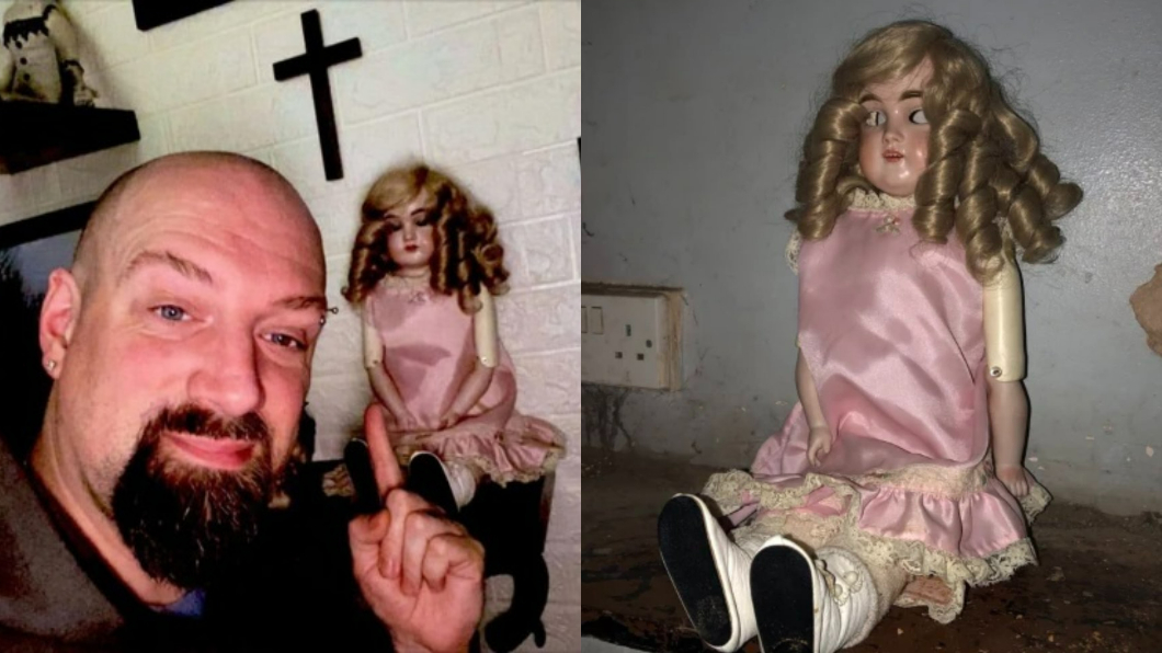 英國一名男子收到一尊119年歷史的洋娃娃珍妮特之後竟然怪事不斷。（圖／翻攝自推特Miki York@TheRealMikiYork）