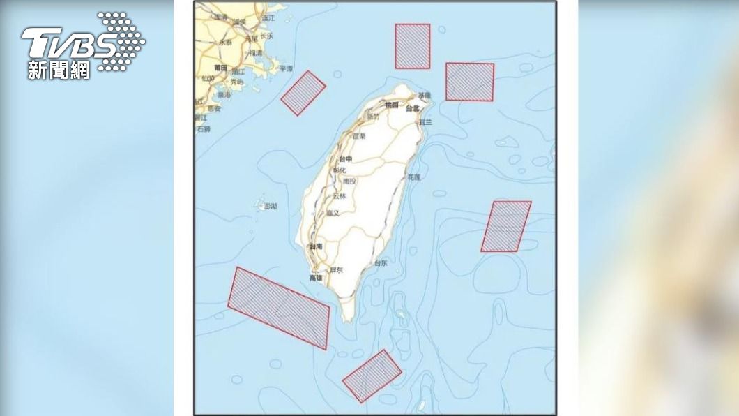 共軍將在台灣周邊六點海域和空域進行軍事演訓行動。（圖／翻攝自新華社）