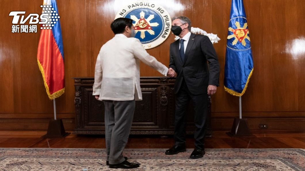 布林肯出訪與菲律賓新總統小馬可仕會面，會談重點就放在台海情勢。(圖 / AP)