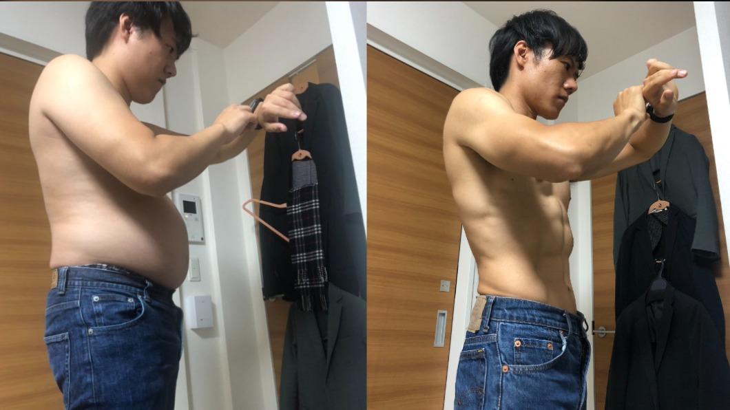 日本男網友的親身測試脂肪殺手「波比跳」。（圖／翻攝自@hiiragisensei Twitter）