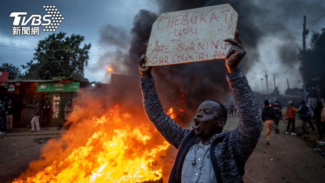 肯亞總統大選結果引發爭議民眾示威。（圖／達志影像美聯社）