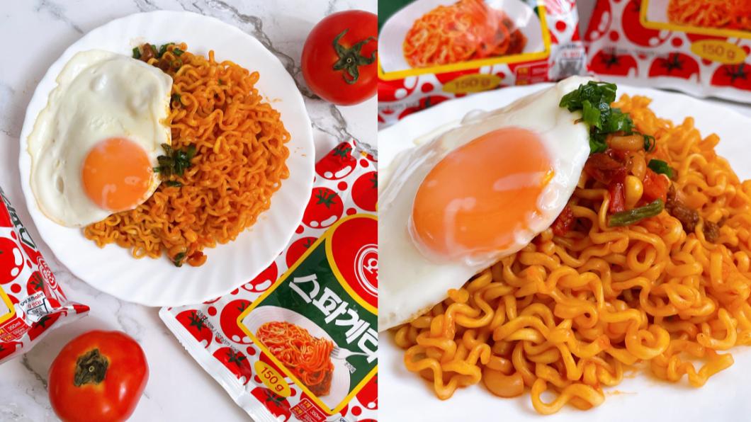 近期就有IG客分享這款全聯上架「韓國不倒翁蕃茄風味義大利麵」。（圖／翻攝自@eat_sunsun IG）