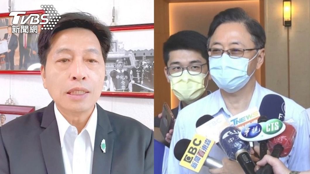 民進黨前立委鄭寶清(左)宣布投入桃園市長選戰。（圖／TVBS）