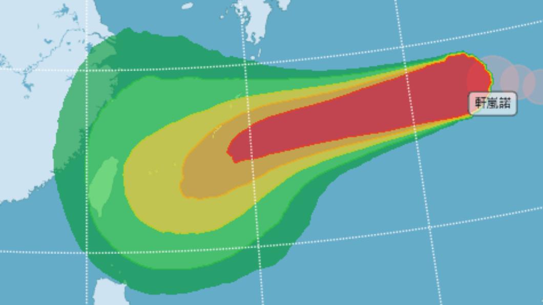 軒嵐諾增強為中度颱風。  （圖／翻攝自中央氣象局官網）
