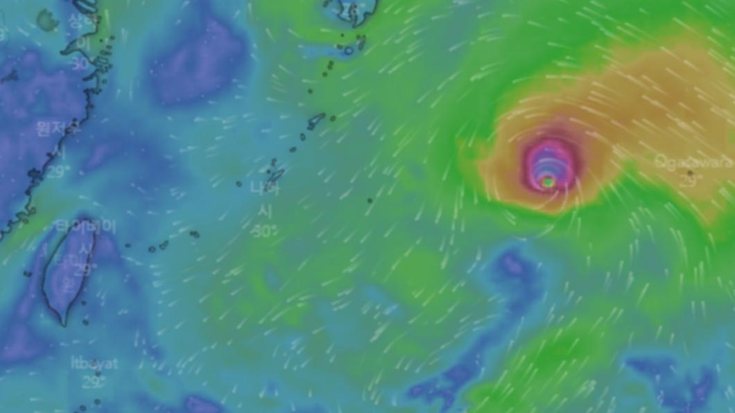 軒嵐諾颱風預測路徑。（圖／翻攝windy.com）