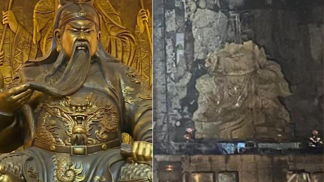 關公神像8月遭大火毀損。（圖／翻攝自桃園威天宮臉書、記者爆料網）