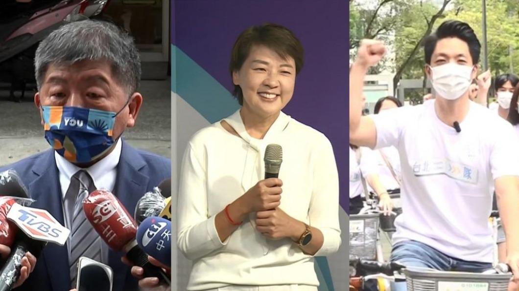 台北市長參選人陳時中、黃珊珊及蔣萬安。（圖／TVBS） 