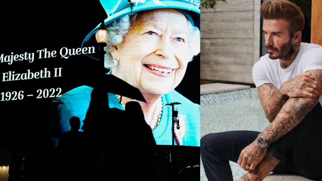 英國女王伊莉莎白二世驟逝，貝克漢發文哀悼。（圖／達志影像美聯社、翻攝自貝克漢IG）