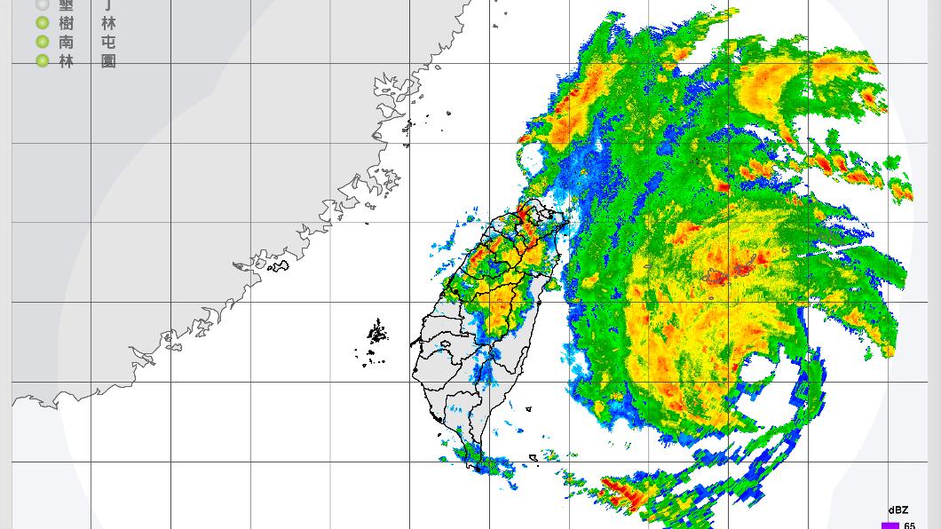 梅花颱風雷達回波。（圖／氣象局提供）