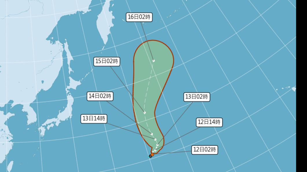 莫柏颱風路徑潛勢圖。（圖／氣象局提供）
