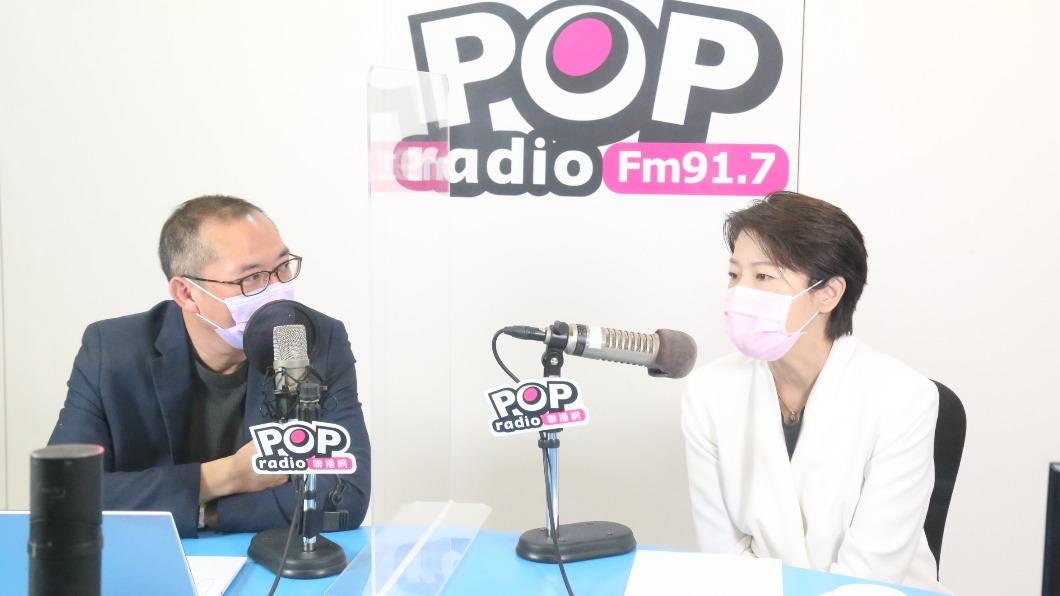 無黨籍台北市長參選人黃珊珊今早接受廣播節目《POP撞新聞》專訪。（圖／POP撞新聞提供）