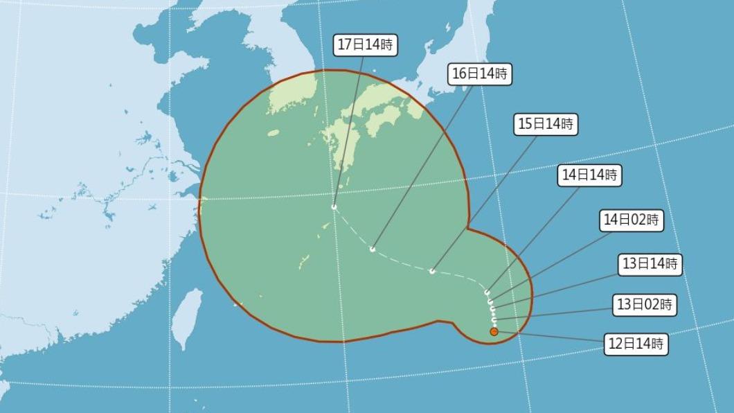 氣象局預估最快14日將成為今年第14號颱風南瑪都。（圖／翻攝自氣象局）