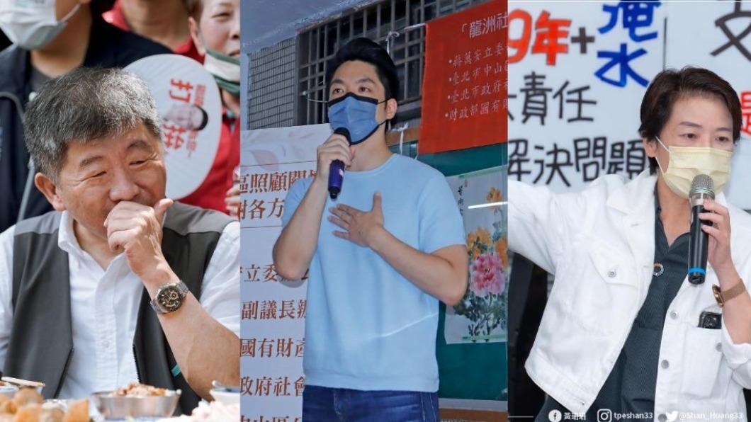 綠藍白陣營3位台北市長候選人（圖／翻攝自陳時中、蔣萬安、黃珊珊臉書）