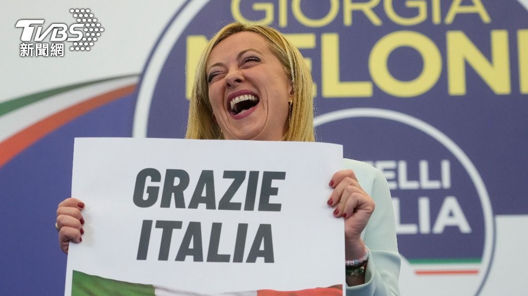 梅洛尼旗下義大利兄弟黨已贏得43%得票率。（圖／達志影像美聯社）