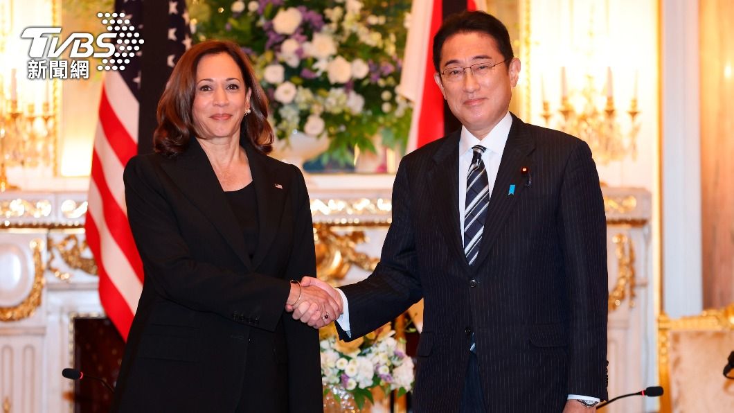 日本首相岸田文雄會晤美國副總統賀錦麗。（圖／達志影像美聯社）