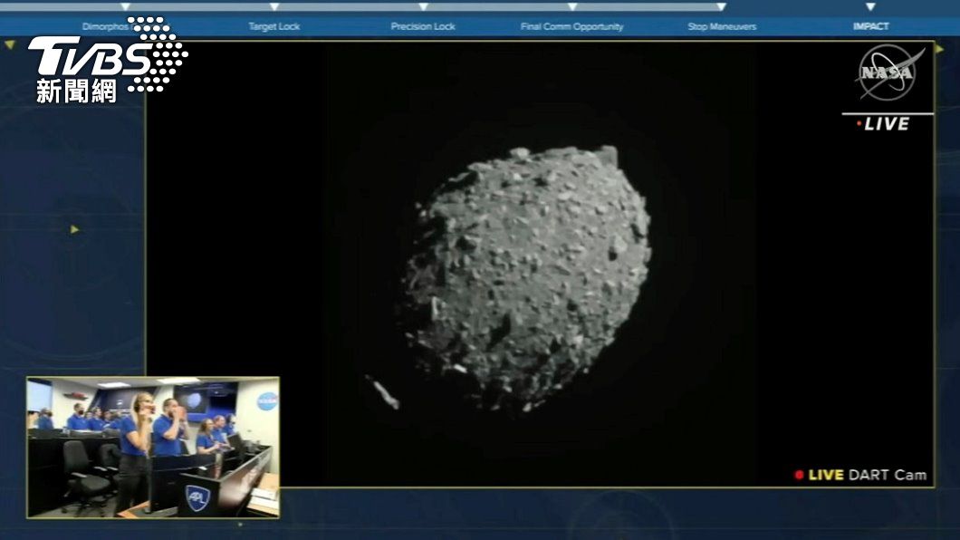 NASA飛行器成功撞擊小行星。（照片來源：AP）