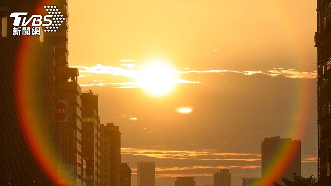 示意圖，圖為台北市區的懸日美景。（圖／中央社）