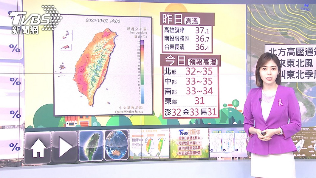 圖／TVBS 本週先暖後涼！週三清晨北台就變天