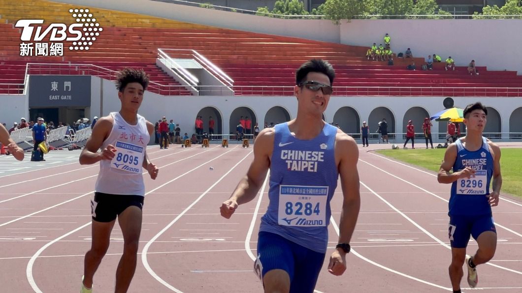 楊俊瀚在城市盃男子100公尺決賽奪金。（圖／中央社）