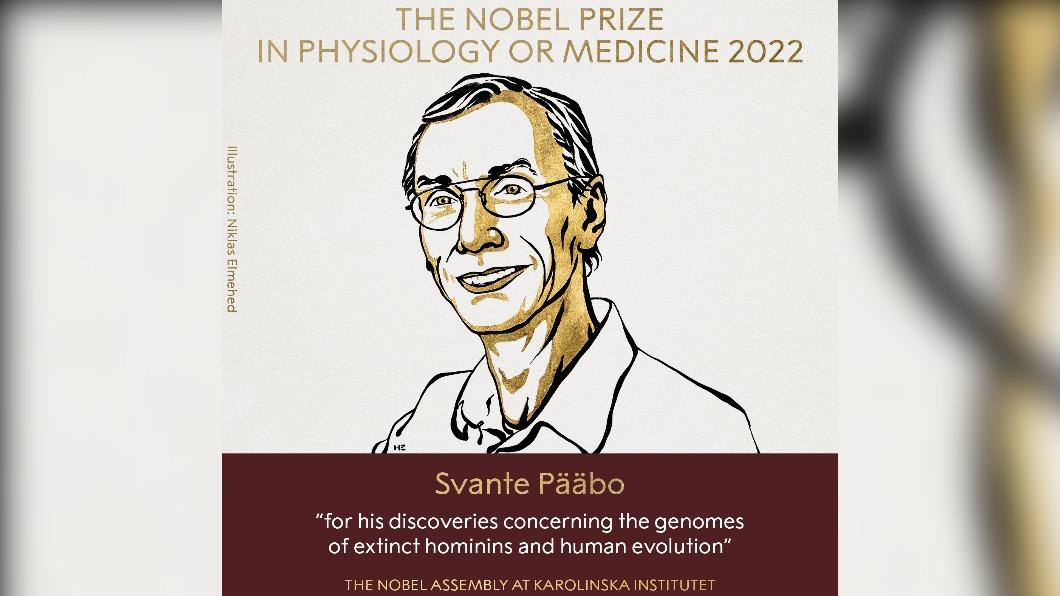 今年諾貝爾醫學獎得主為瑞典遺傳學家帕博。（圖／翻攝自The Nobel Prize推特）