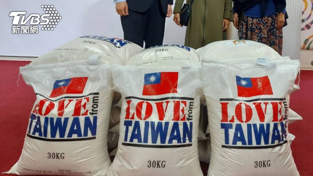 台灣捐贈愛心米給土耳其敘利亞邊界。（圖／中央社）