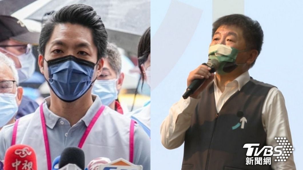 蔣萬安（左）再稱陳時中（右）採購BNT疫苗相關事宜說謊。（圖／TVBS）