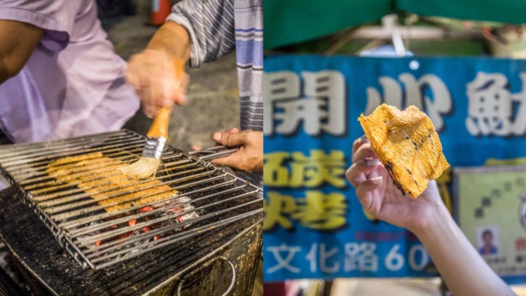 嘉義文化路夜市一間炭烤魷魚受到許多饕客喜愛。（圖／大手牽小手玩樂趣提供）