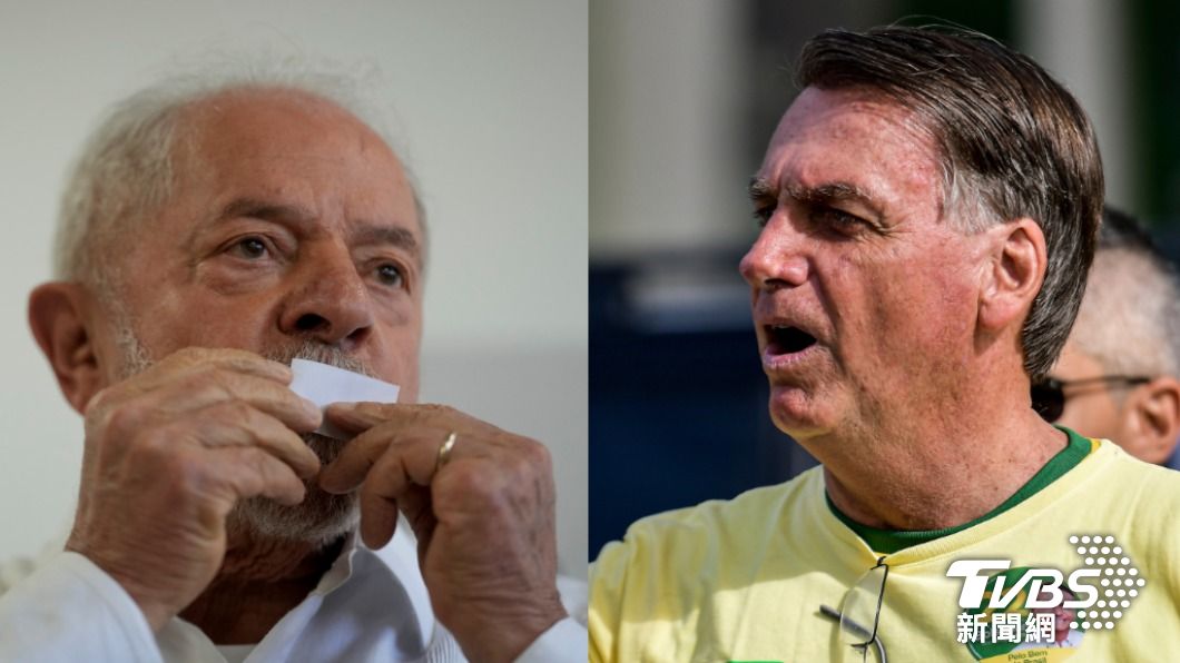 魯拉（左）於巴西總統大選擊敗波索納洛（右）。（圖／達志影像美聯社）