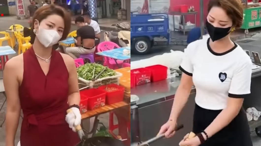 大陸東莞一名攤販老闆娘被封為「東莞炒粉姐」。（圖／翻攝自YouTube）