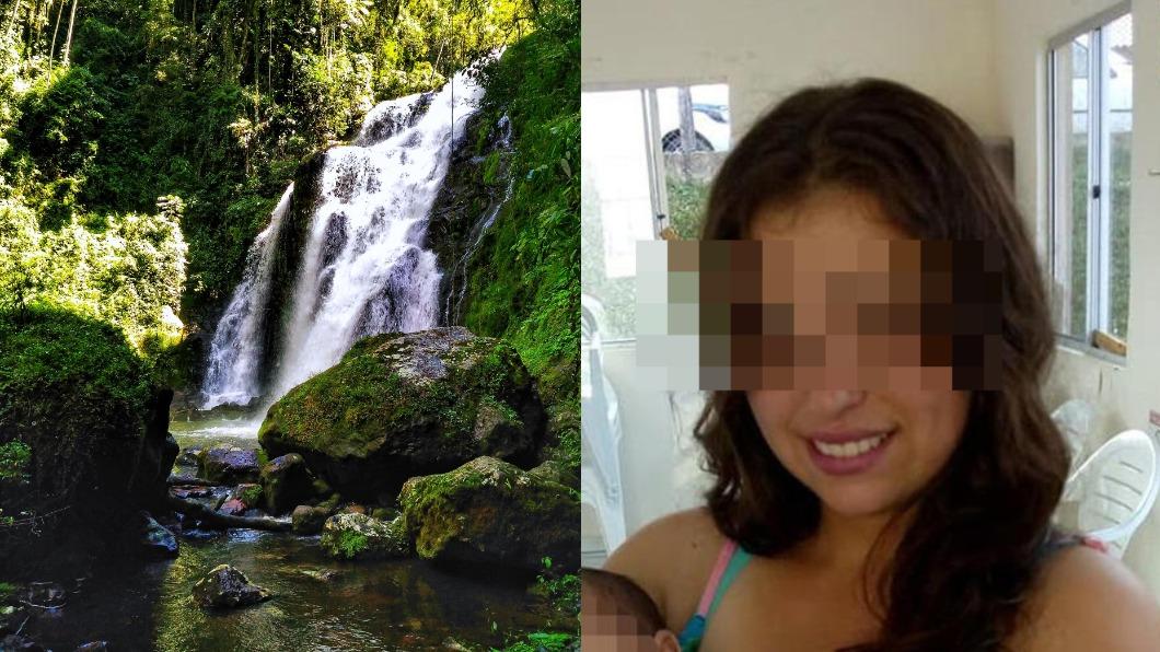 巴西1名女子闖進瀑布區自拍，結果不幸墜崖身亡。（圖／翻攝自推特）