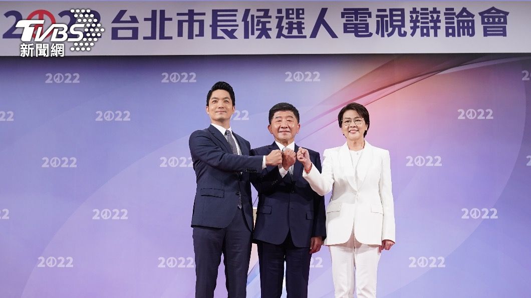 台北市長候選人蔣萬安（左起）、陳時中與黃珊珊在最後2週的努力與戰法，將決定最後市民的選擇。（圖／TVBS）