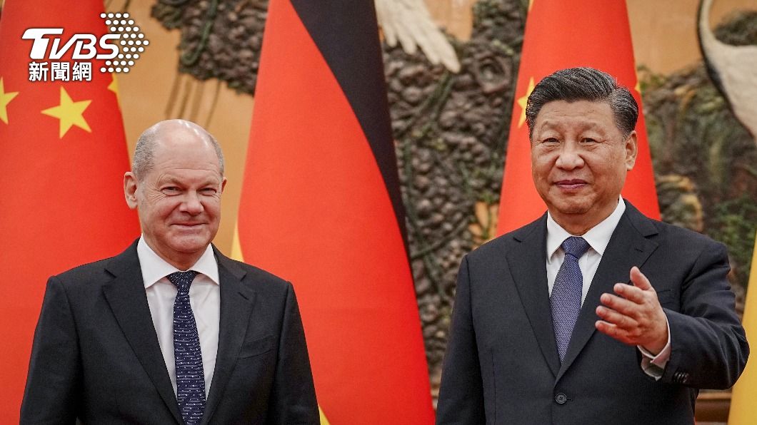 德國總理蕭茲（左）出訪北京引外界猜測。（圖／達志影像美聯社）