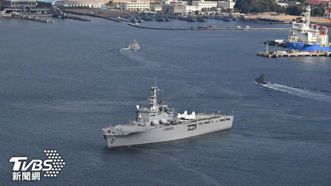 日本海上自衛隊現役大隅號運輸艦訪問東加。（圖/達志影像美聯社）