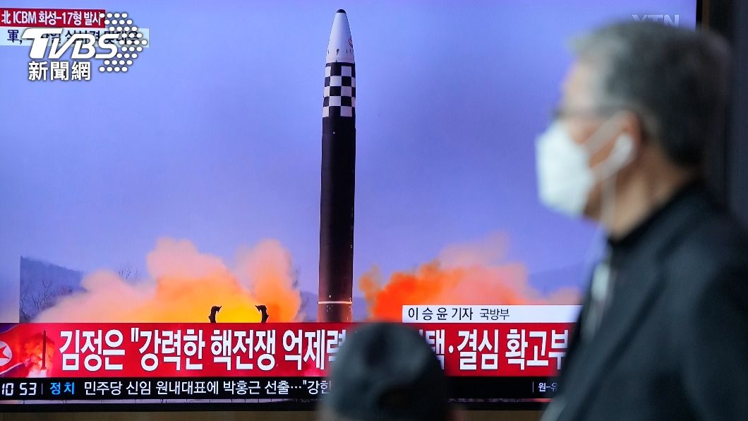 北韓今天上午試射一枚洲際彈道飛彈。　（圖／達志影像美聯社）