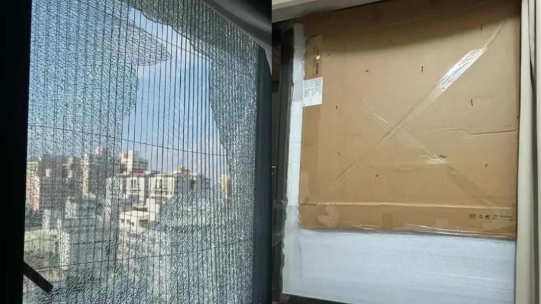 民眾入住三峽青年住宅三天，氣密窗就爆裂。（圖／翻攝自爆料公社）