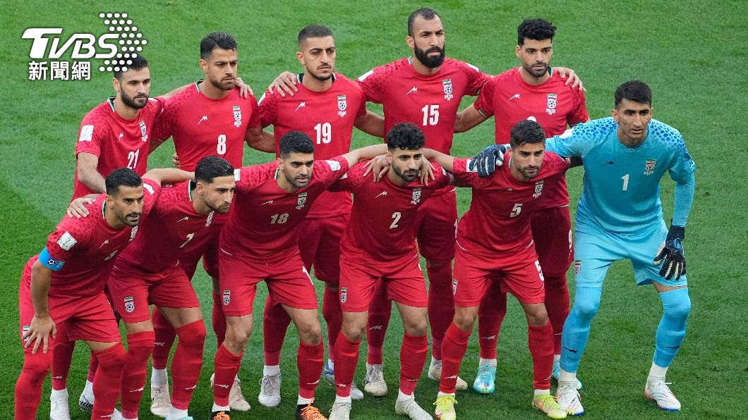 伊朗球員開賽前並未開口唱國歌。 （圖／達志影像美聯社）