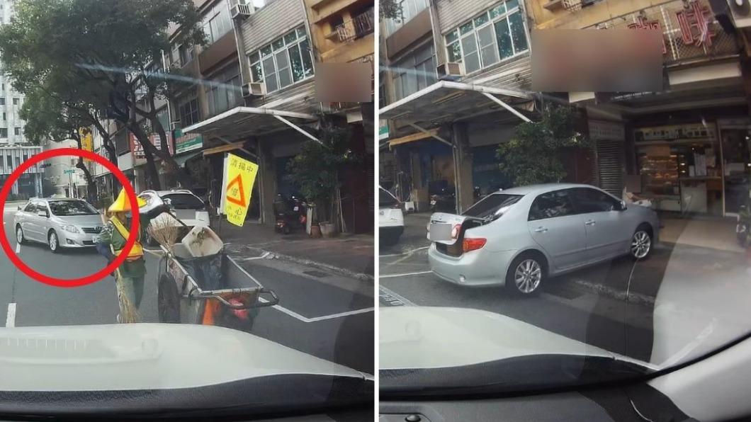高雄一名駕駛逆向搶停車位。（圖／翻攝自臉書社團「交通違規檢舉教學（公開版）」）