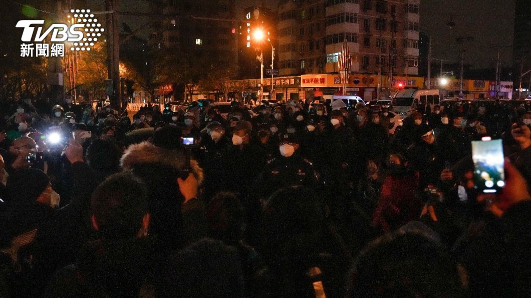 北京居民反對社區封控。（圖／達志影像美聯社）