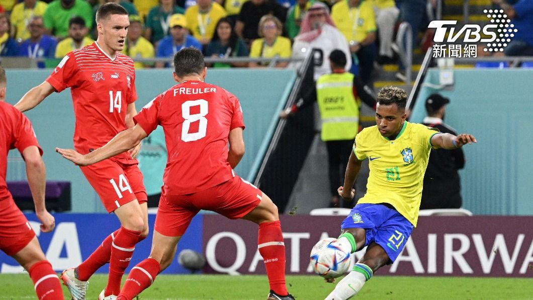 巴西在世界盃以1比0擊退瑞士。（圖／達志影像美聯社）
