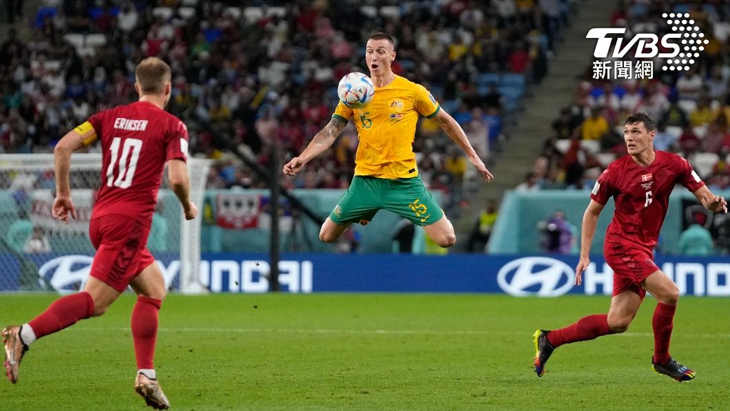 世界盃小組賽澳洲以1比0擊敗丹麥。（圖／達志影像美聯社）