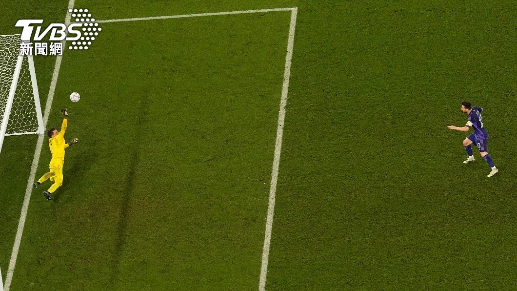 波蘭門將史澤斯尼撲出梅西12碼罰球。（圖／達志影像美聯社）