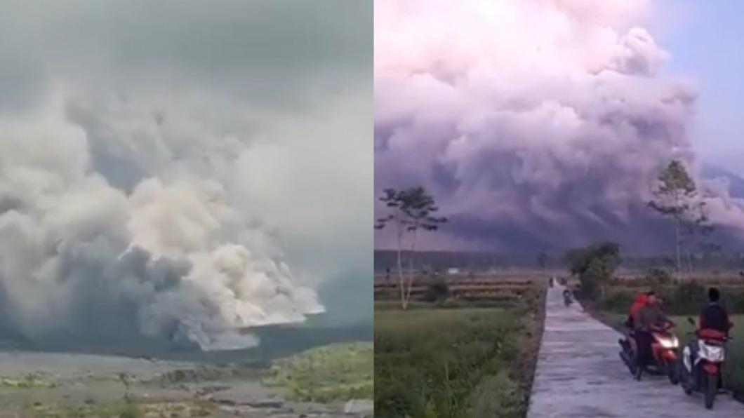 印尼爪哇島火山爆發。（圖／翻攝自推特@AymanMatNews kawataru_j）