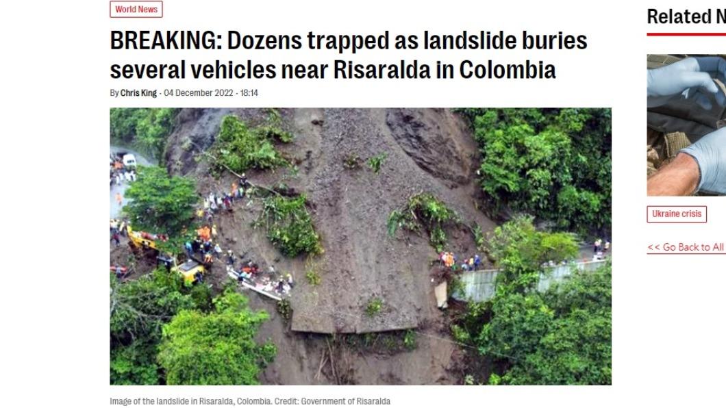 哥倫比亞小鎮發生土石流。（圖／翻攝自Euro Weekly News）