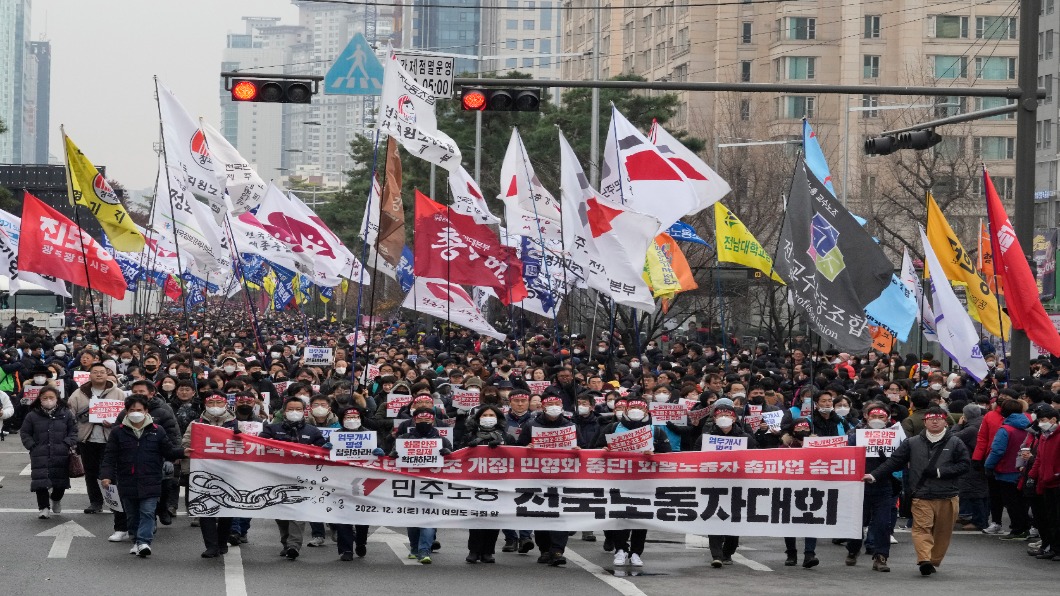 圖／達志影像美聯社 南韓貨運工會罷工13天　經濟損失破8百億台幣