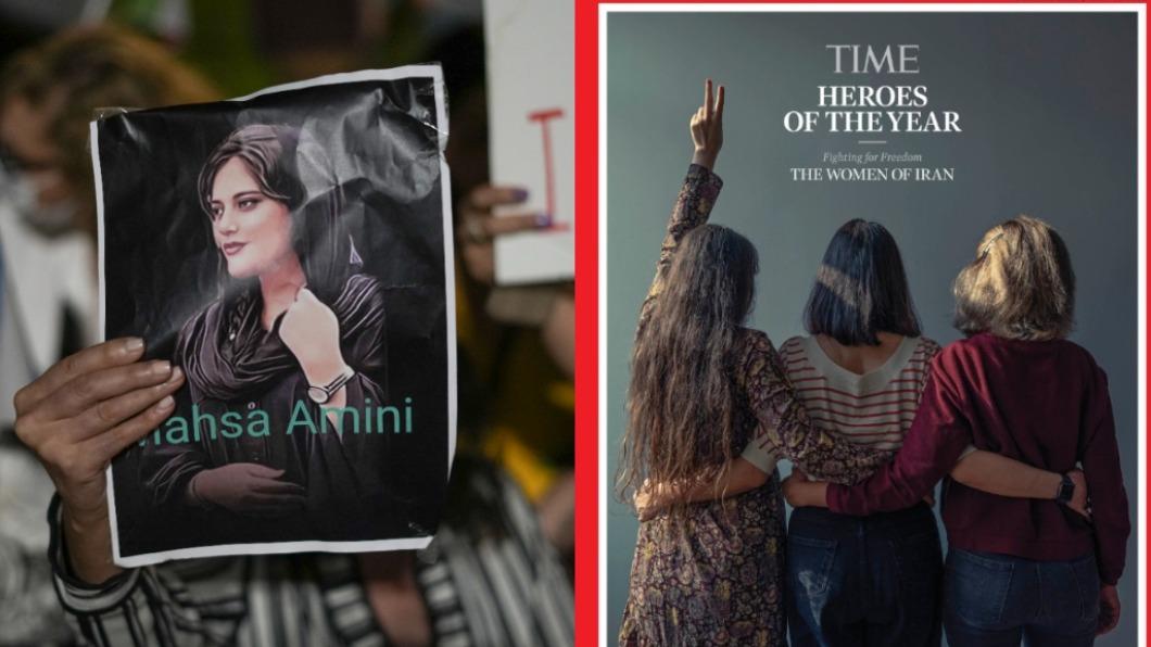 伊朗女性獲選時代雜誌年度英雄。（圖／達志影像美聯社、翻攝自時代雜誌IG）