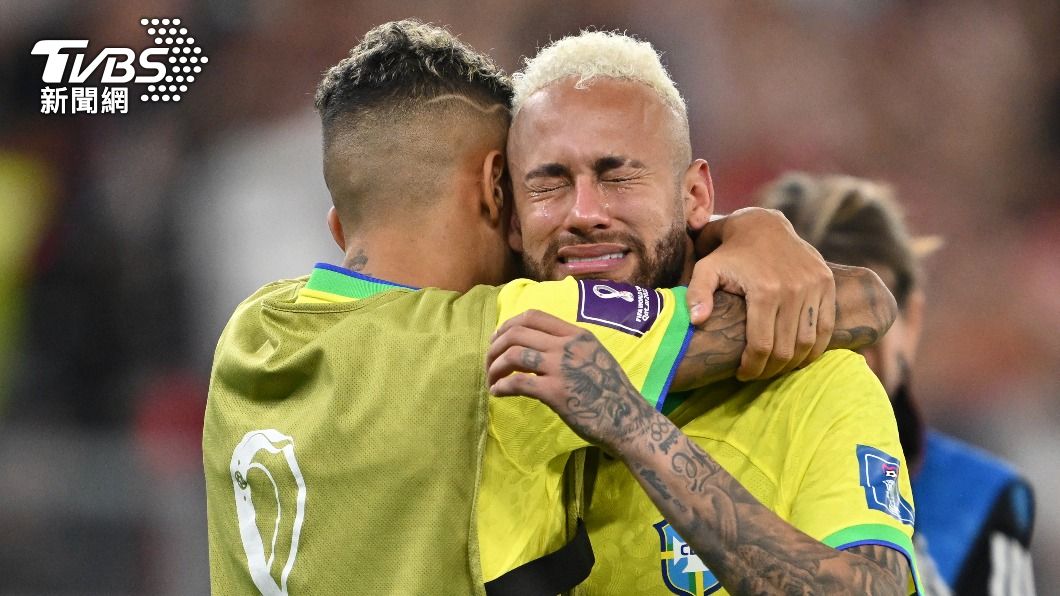巴西吞敗寫下難堪紀錄，當家球星內馬爾也在賽後淚崩。（圖／達志影像美聯社）