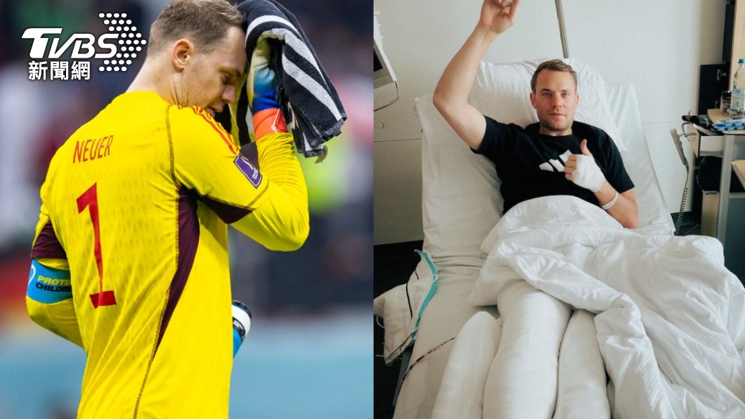 德國隊隊長兼門將諾伊爾受傷。（圖／達志影像美聯社、Manuel Neuer Instagram）